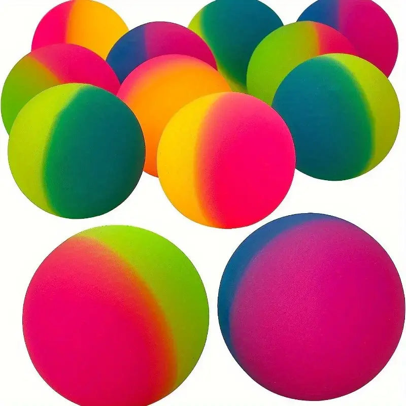 set van 10 regenboog stuiterballen